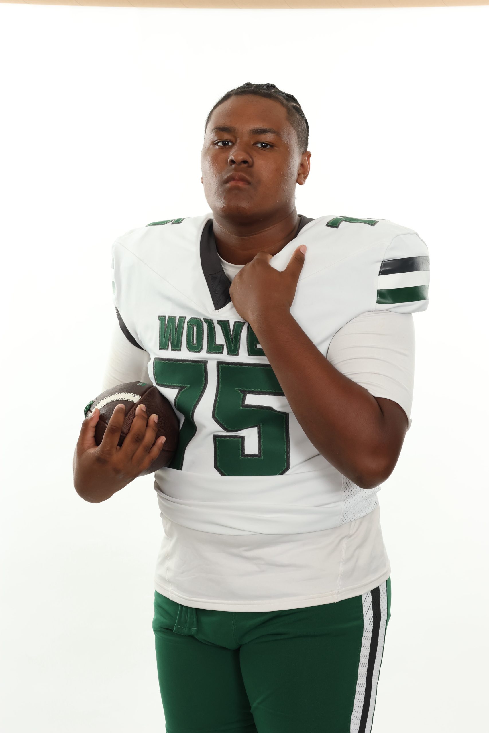 Jhevon Jarvis, number 75, Santa Fe Wolves football