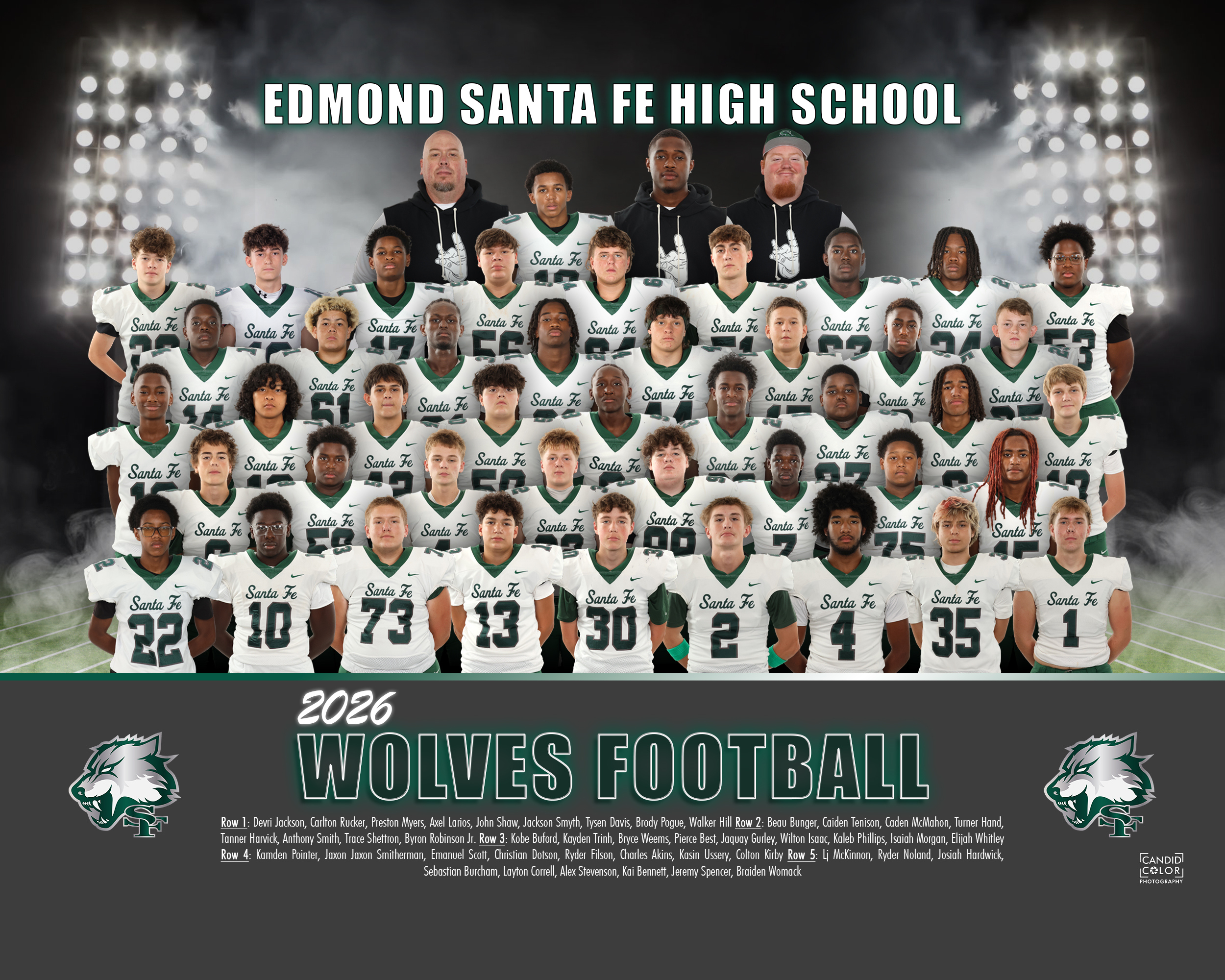 2026 Edmond Santa Fe freshman football team photo