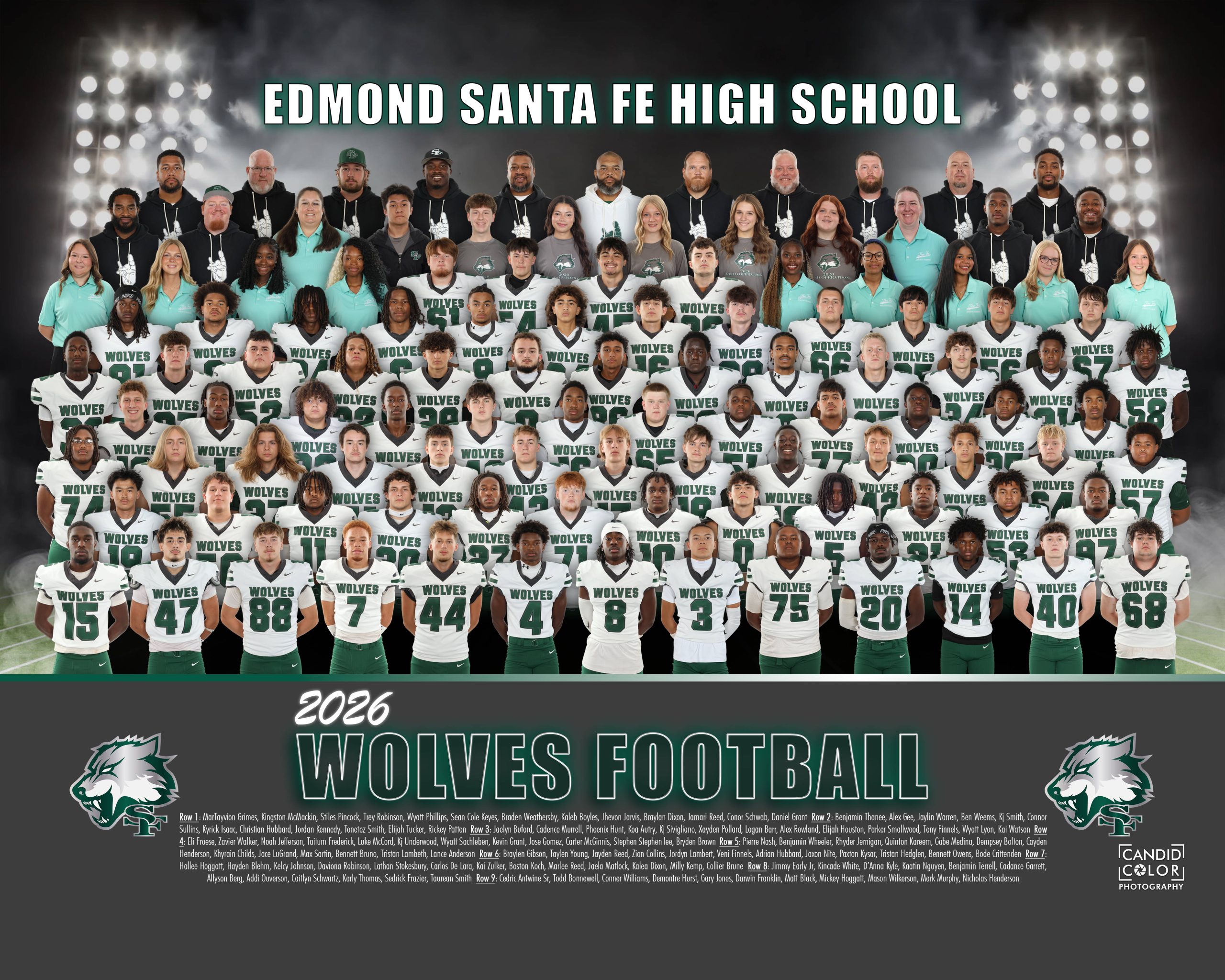 2026 Santa Fe Wolves varsity football team photo